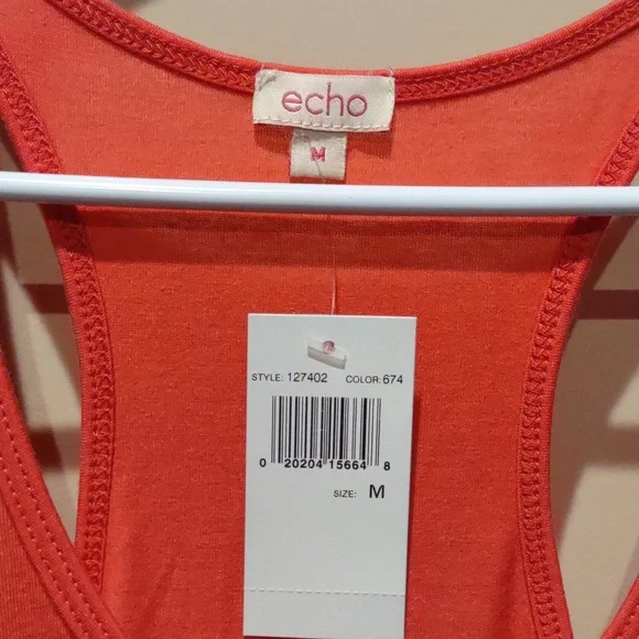 Tank Top Dress, Swim, Bathing Suit, Beach Cover,  Coral, M - Picture 4 of 7